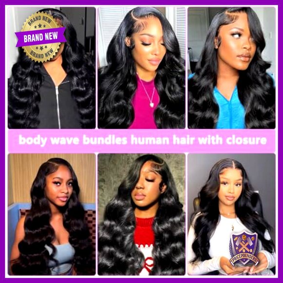 Brazilian Virgin Human Hair Bundles 20 22 24+18 Inch Body Wave with 4x4 Closure